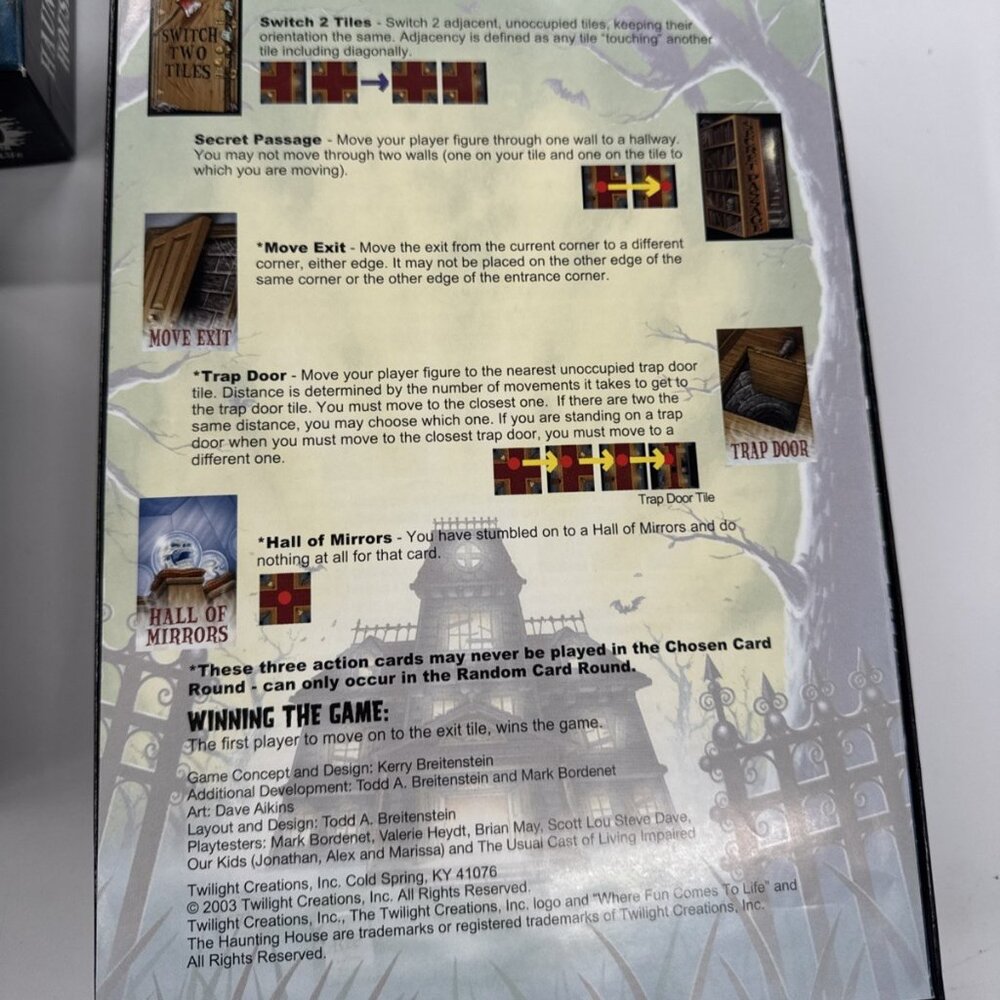 The Haunting House Board Game with 2nd Story Addition Lot Twilight Creation 2004 - Picture 7 of 9